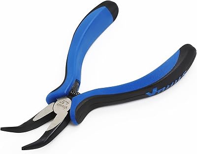 V Tools Mini-Pinces of 4.5 inch, spring clips, carbon steel and black polished finish, additional resistance, non-slip handles, jewelry manufacturing, small grip component, 1, VT2149 package.. DIAYTAR NIGERIA redefines convenience with our vast product selection and swift nationwide delivery.