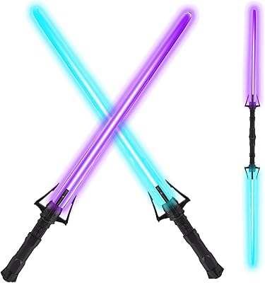 Saber 2 in 1 laser, set of colorful retractable laser for children, LED light for children with sound effect and realistic handle, 2 combined rooms, perfect for children's Christmas costumes, black, m.. Your ideal shopping companion, DIAYTAR NIGERIA offers unmatched variety with delivery within a week.