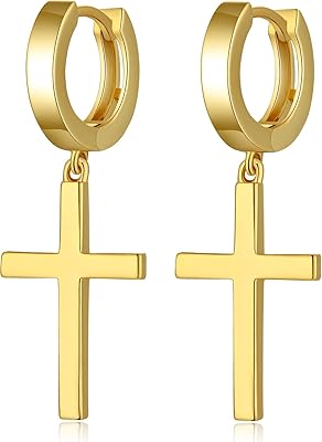 Pendant earrings Placked White gold 18 carats for men and women in Sterling 925 silver - silver, black and gold.. DIAYTAR Nigeria: Shopping that fits your budget and your schedule.