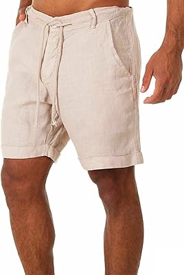 Summer casual shorts in cotton for men size 5 "linen shorts and elastic size cotton with pockets.. Join millions of satisfied shoppers using DIAYTAR Nigeria every day.