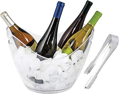 Ice bucket support for interior and outdoor ice sink, can contain 4 bottles of wine, 10.25 ", (transparent).. Experience the ease of digital shopping with DIAYTAR NIGERIA's affordable and diverse marketplace.