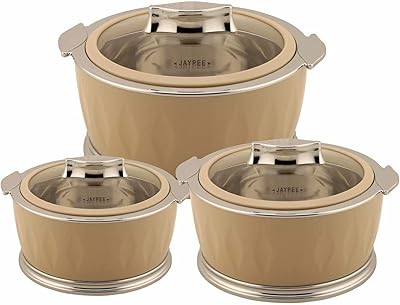 Set of insulated casseroles Dazzle Mega - Keep your food warm for hours (1.5 l, 2 l, 3 l) (beige).. DIAYTAR NIGERIA: Your affordable shopping destination with thousands of products delivered in days.