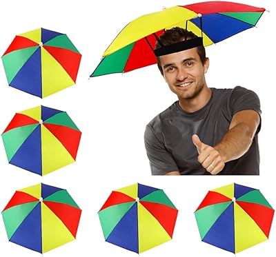 5 pieces of umbrella hat with elastic band, hat of waterproof rainbow fishing for adults children men men men, multicolored, one size.. DIAYTAR Nigeria: Discover more, spend less, and enjoy delivery within 5–8 days.