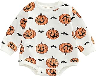 Halloween costumes for baby girls and boys, round neck, collar, pumpkin pattern, oversizednown, fall clothes for infants.. Discover why millions choose DIAYTAR for affordable online shopping with delivery in just 5-8 days.
