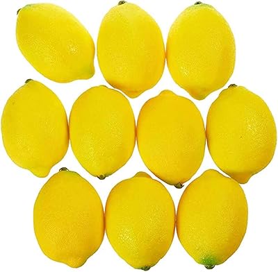Zill Online 10 pieces of artificial lemon, simulation of plastic food for the house, the kitchen, the party, the decoration of the festival, realistic display.. DIAYTAR NIGERIA combines affordability, variety, and convenience with nationwide delivery services.