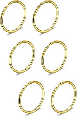 Brianna Williams 6pcs False Nose Rings for nasal septum tragus cartilage 22g 20g 18g 16G 6/8/10/12mm stainless steel.. Discover shopping made simple with DIAYTAR NIGERIA's comprehensive platform and nationwide delivery service.