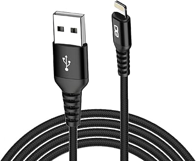 USB charger cable for iPhone 1 meter USB type A to Lightning in braided nylon, fast load, data synchronization cable compatible with Apple iPhone, iPad, Black.. Shop across boundaries with DIAYTAR NIGERIA's comprehensive catalog delivered nationwide at budget rates.