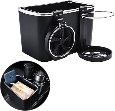 Multifunction handkerchief box for car with cup holder, for water cups, paper towels, keys and mobile phones, black (black).. Thousands of items at your fingertips — DIAYTAR Nigeria makes it happen.