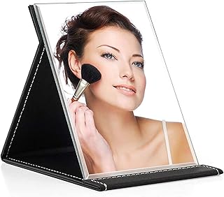Portable foldable makeup mirror - Travel table mirror with support, office mirror (25l x 18W).. DIAYTAR NIGERIA: Nigeria's answer to affordable online shopping with reliable 5-8 day delivery guarantee.