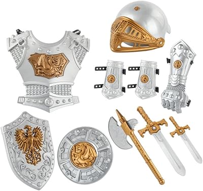 Yelpies knight costume for children, set of disguises with armor, helmet, sword, ax, shield and soldier's costume for boys (10 pieces).. Shop with ease at DIAYTAR NIGERIA and enjoy our extensive product range delivered at affordable rates.
