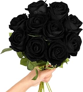 Loui yu 10 pieces set of artificial velvet roses for Halloween, black silk flowers with rod, floral gift for Thanksgiving, party and interior decoration - Black.. Shop confidently with Nigeria's most trusted e-commerce platform, offering swift and affordable delivery.