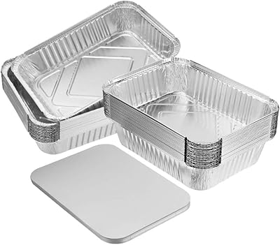 Disposable aluminum -disposable rectangular containers with robust lids for cooking, roasting and pastry - pack of 10... Affordable online shopping is just a click away with DIAYTAR Nigeria.
