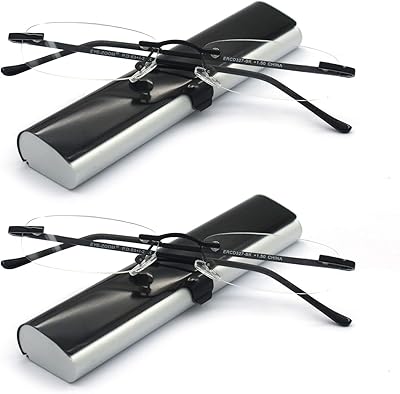Metal reading glasses without mount with fine and light spring hinges in a black and silver aluminum frame of Izoom, adapted to men and women, choose a magnification of +2.75.. DIAYTAR NIGERIA brings the joy of affordable shopping to your fingertips with delivery in less than 8 days.