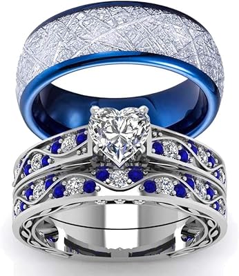 Set of matching couple alliances for women white gold 10 carats zirconic cubic in shape.. DIAYTAR NIGERIA combines affordability, variety, and convenience with nationwide delivery services.