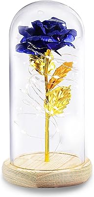 False artificial rose of beauty Gifts from Mother's Day Light in a glass dome.. DIAYTAR NIGERIA: Redefining e-commerce with affordable prices and reliable nationwide shipping.