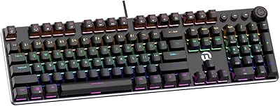 Programmable USB Mechanical USB Mechanical Ningmei GK32 Mechanical keyboard with RVB rainbow backlight and 104 keys, comfortable and waterproof mechanical sensation for desktop computer (blue column).. Your favorite brands are just a click away on DIAYTAR Nigeria.