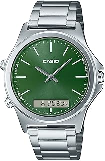 Analog watch with green dial for men-MTP-VC01D-3EUDF, silver, bracelet.. Say goodbye to long wait times — DIAYTAR Nigeria ships in just 5–8 days!