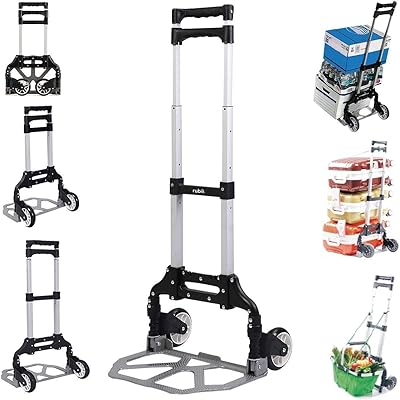 Rubik 75 kg Rubik aluminum luggage truck, robust anti -rust handle with adjustable post (black).. Home to endless choices and pocket-friendly prices — DIAYTAR Nigeria.