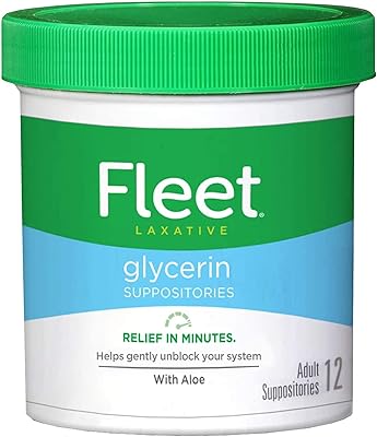 Laxative suppositories with fleet glycerin | 12 suppositories in a pot.. DIAYTAR NIGERIA: Your trusted e-commerce partner with extensive product choices and affordable delivery.