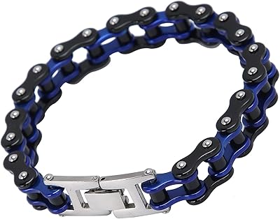 Motorcycle chain bracelet, unique stainless steel channel bracelet for women, holiday gifts and birthday gifts for men (black for blue room).. Thousands of items at your fingertips — DIAYTAR Nigeria makes it happen.