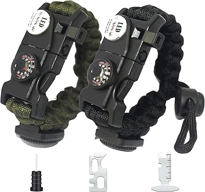 OMIRA PARACK SURVED BRACELET 20 in 1 Adjustable for outside, multifunction tactical tactical emergency equipment kit with LED emergency light, compass, whistle and light rockets.. Elevate your shopping experience with DIAYTAR NIGERIA's vast catalog and budget-friendly options.