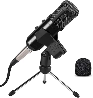 Microphone PC AJP Tech with micro foot, microphone with game recording capacitor with 3.5 "USB socket for PC, laptop, podcasting, singing on YouTube, Skype.. DIAYTAR NIGERIA: Where shopping is easy, prices are low, and delivery is just days away.