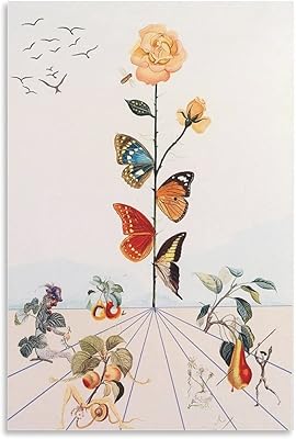 Hetkira canvas wall poster with butterfly and pink pattern from Salvador Dali Modern Art Poster for De ENDs.. DIAYTAR NIGERIA stands as your affordable shopping ally with nationwide delivery in just 5-8 days.
