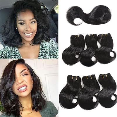 6 pieces of Brazilian virgin hair extensions short beauty outdoor with closure 20 cm corrugated human hair bob with closure of short black hair natural.. Nigeria's e-commerce leader delivers unmatched variety and value to your doorstep in just 5-8 days.