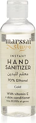 Instant disinfectant for marsa hands, 70 % ethanol, gold, 100 ml.. DIAYTAR NIGERIA combines affordability with convenience, delivering your purchases within 5-8 days.