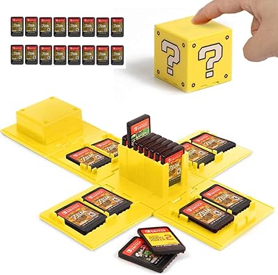 Nintendo Switch game cards case, game card holder for Nintendo Switch games with 16 locations (yellow question block).. Discover why thousands choose DIAYTAR NIGERIA for affordable products delivered in less than a week.