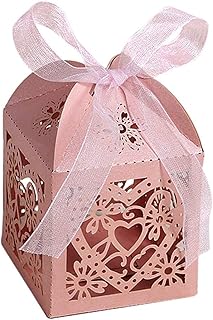 Hollow candy boxes cut with laser in the shape of a heart of love with ribbon - Lot of 50.. DIAYTAR Nigeria delivers happiness in 5–8 days, no matter what you buy.