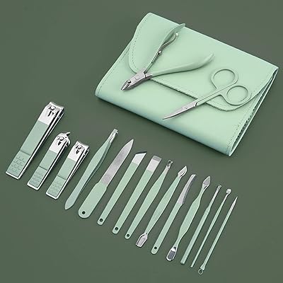 Yo-Hoomi Manicure and Professional Pedicure Kit, 16 pieces of stainless steel with leather case.. Get what you need, when you need it — DIAYTAR Nigeria delivers fast.