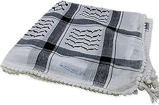 Original Arabic scarf Keffiyeh Military Shemagh 100 % Cotton Made in Palestine for Men and Woman, Black/White, Black/White, L.. Experience budget-friendly shopping at DIAYTAR NIGERIA, Nigeria's premier online marketplace with quick delivery.