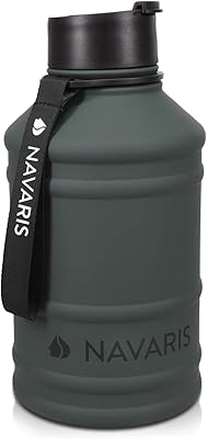 Stainless steel Navaris water bottle - 2.2 l of large capacity for sports, campsite, gym, drinking water, liquids and drinks - Reusable drinking bottle.. Embrace the convenience of DIAYTAR NIGERIA with thousands of products at your fingertips, delivered nationwide.