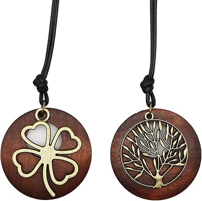 MZFJWY TWO PLACE WOOD WOOD WOOD WITH TROP OF LIFE FOUR SHEETS, adjustable length, Women's necklace.. DIAYTAR NIGERIA connects you with thousands of products at competitive prices, delivered within a week.