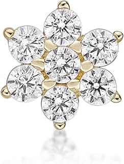 Straight nose ring in the shape of a flower with white cubic zirconia of 22, 4.5 mm, in white or yellow gold 14 carats by Lavari Jewelers, Cubic zirconia.. Whether it’s gadgets or groceries, DIAYTAR Nigeria delivers in less than 8 days.