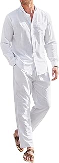 TWO TWO LINE PIECES FOR MEN, Long sleeve buttoned shirt and casual pants with tightening cord, suitable for the beach.. Discover the perfect balance of price and convenience with DIAYTAR NIGERIA's nationwide e-commerce platform.