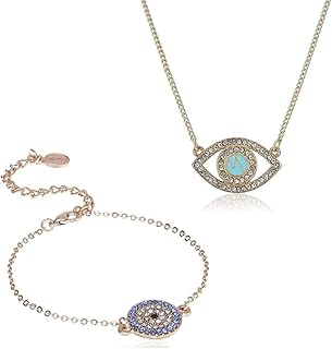 Estelle Events Ensemble necklace, bracelet and pendant Evil Eye for girls and women, rose gold, single size (JSCS-06ZB-C3446).. Discover endless possibilities with DIAYTAR NIGERIA's extensive product range and affordable shipping.