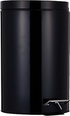 Stainless steel vag pedal trash can, capacity 12 liters, black.. DIAYTAR NIGERIA: Where quality meets affordability, with thousands of products delivered in less than 8 days.