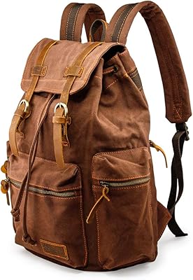 Gearonic 21l Vintage backpack in canvas backpack in leather bag tote for 15 inch laptop shoulder bag for school, gray, l.. Enjoy low prices, wide selections, and reliable delivery with DIAYTAR Nigeria.
