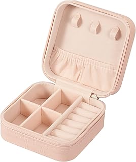 Small PU leather jewelry box with letters, portable travel jewelry case for rings, necklaces, earrings, necklaces, bracelets (pink).. Nigeria's favorite online shopping platform, DIAYTAR offers unbeatable prices and delivery within a week.