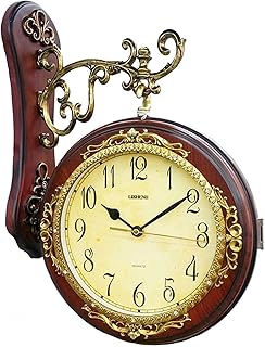 Vintage double side round wall clock, wall circular clock with rotary side support (style 2).. DIAYTAR NIGERIA: Your affordable marketplace with reliable 5-8 day shipping across Nigeria.