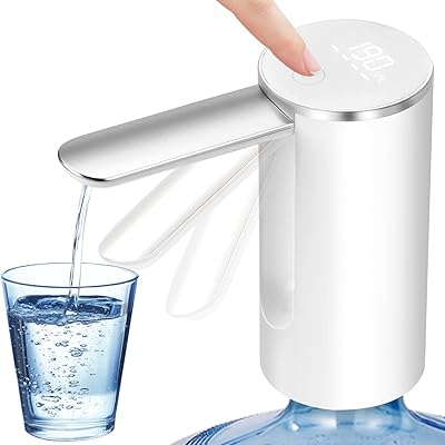 Foldable universal distributor of automatic electric water pump from 1 to 5 gallons with USB cable (white).. DIAYTAR NIGERIA: Where every Nigerian finds what they need at prices they can afford, delivered promptly.