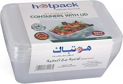 Hot Pack disposable food containers, rectangular food containers for microwave 750 ml, 5 pieces.. Experience the future of online shopping with DIAYTAR NIGERIA's extensive product range and competitive pricing.