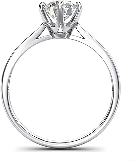 Engagement ring for women in pure white gold 14 carat 2.0 carats classic engagement ring with 6 claws with simulated diamond solitary.. Shop confidently with DIAYTAR NIGERIA, offering affordable prices and reliable delivery within a week.