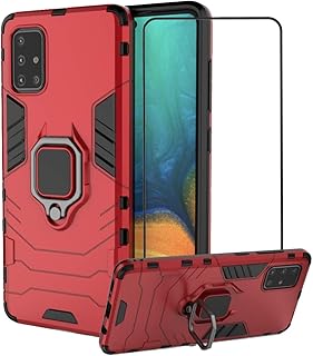 Samsung Galaxy A71 Spring Samsung shell with tempered glass screen protector, shock -resistant hybrid shell with crutch - red.. Your go-to destination for affordable online shopping, DIAYTAR NIGERIA delivers in under 8 days.