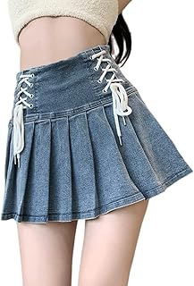 ZL Mullen y2k harajuku gothic pastel kawaii high waist mode in vintage folded denim skirt.. DIAYTAR NIGERIA transforms dreams into deliveries with our affordable prices and 5-8 day shipping.