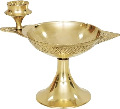Shopkrat brass oil lamp with Deepam-Deep-Festival long-term incense holder for Puja.. Your daily needs delivered to your door — DIAYTAR Nigeria style.
