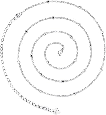 STERLING SILVER SILVER SIZE WITH Women's Silver Chain, 14 -carat gold size chain from 31 to 37 inches.. Your digital shopping destination, DIAYTAR NIGERIA combines variety with affordability and quick delivery.