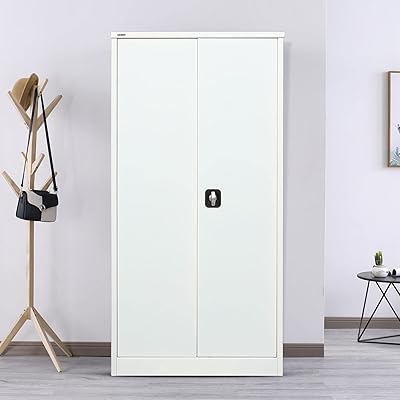 Egid robust steel office cabinet, curved shape, 0.7 mm thickness (white).. Your digital shopping destination, DIAYTAR NIGERIA combines variety with affordability and quick delivery.